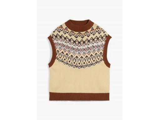 B.P.C kamizelka dzianinowa we wzór norweski 44/46.