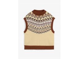 B.P.C kamizelka dzianinowa we wzór norweski 44/46.