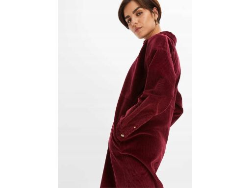 B.P.C sztruksowa sukienka bordowa czerwień klonowa r.44