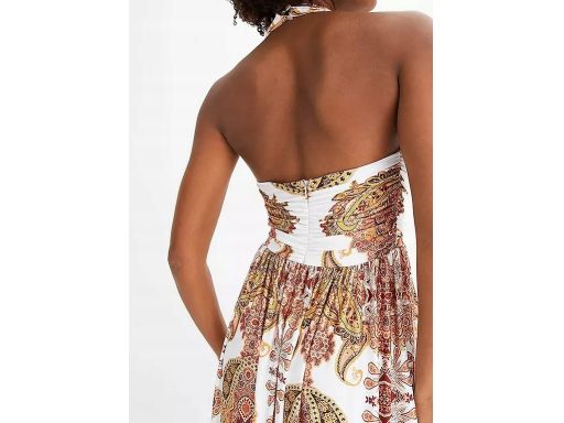 B.P.C długa sukienka we wzory odkryte plecy 36/38.