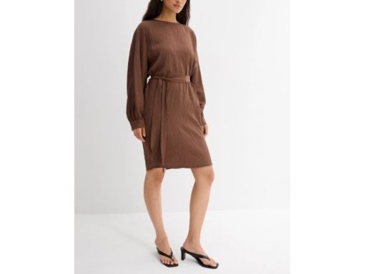 B.P.C. sukienka strukturalna brązowa z paskiem 40.