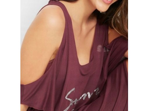 B.P.C sukienka tunika plażowa bordowa z napisem odkryte ramiona r.40/4