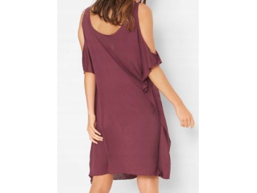 B.P.C sukienka tunika plażowa bordowa z napisem odkryte ramiona r.40/4