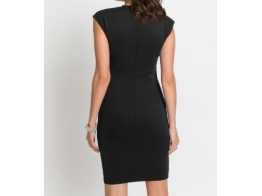 B.P.C dopasowana sukienka haft laserowy czarna ^36/38