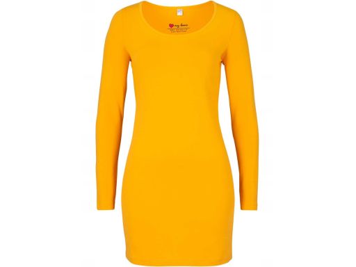 B.P.C Wygodna bawełniana sukienka żółta ^40/42