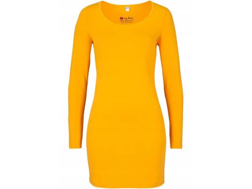 B.P.C Wygodna bawełniana sukienka żółta ^40/42