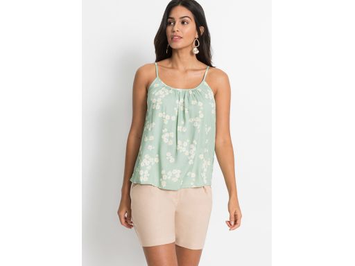 Top zielony z wiskozy w kwiatki r.42