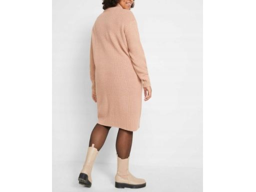 B.P.C sukienka dzianinowa ze stójką midi różowa 48/50.