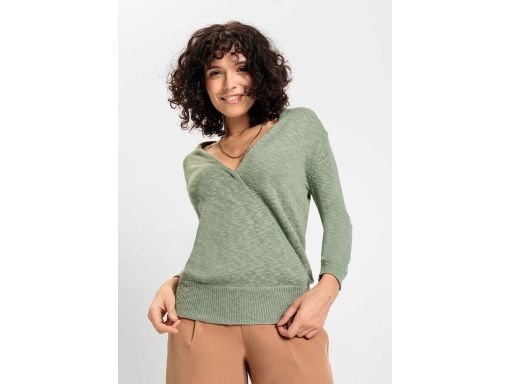 B.P.C sweter kopertowy miętowy 36/38.