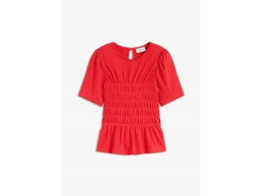 B.P.C bluzka czerwona z marszczeniami 52/54.