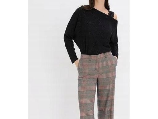 B.P.C bluzka z asymetrycznym dekoltem brokatowa z koronką 40/42.