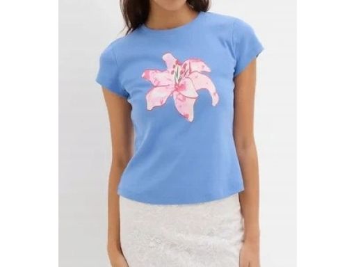 B.P.C t-shirt niebieski z nadrukiem r.36/38