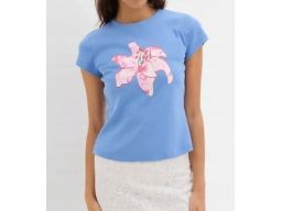 B.P.C t-shirt niebieski z nadrukiem r.36/38