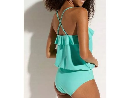 B.P.C turkusowe tankini z falbanką r.44