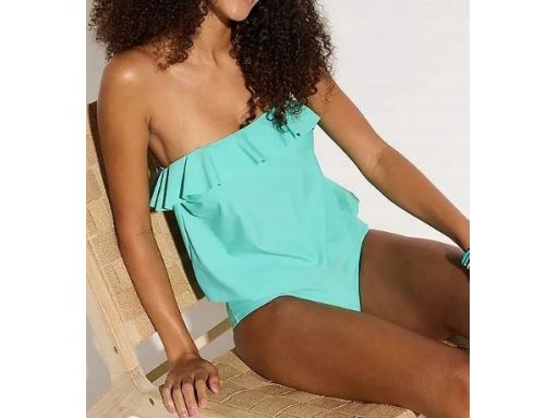 B.P.C turkusowe tankini z falbanką r.44