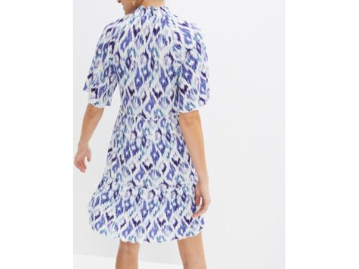 B.P.C sukienka wzorzysta ze stójką falbanki ^40/42