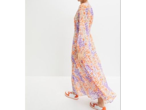 B.P.C długa sukienka w kwiaty szyfon 42.