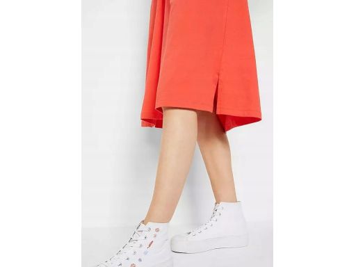 B.P.C sukienka czerwona bawełniana z elastyczną gumą w pasie ^44/46