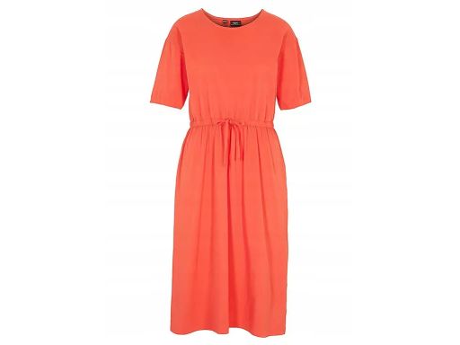 B.P.C sukienka czerwona bawełniana z elastyczną gumą w pasie ^44/46