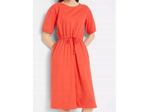 B.P.C sukienka czerwona bawełniana z elastyczną gumą w pasie ^44/46