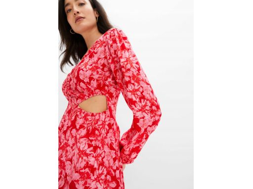 B.P.C sukienka z nadrukiem wiskoza z wycięciami ^52