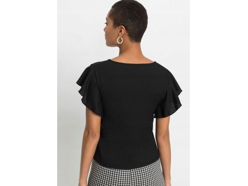 B.P.C bluzka czarna z krepy 36/38.