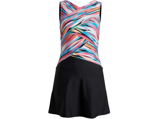 B.P.C sukienka kąpielowa czarna z kolorowym wzorem 46.