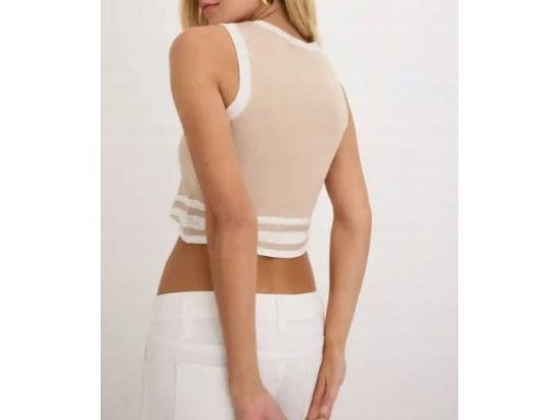 B.P.C krótki beżowy top z wycięciami r.32/34