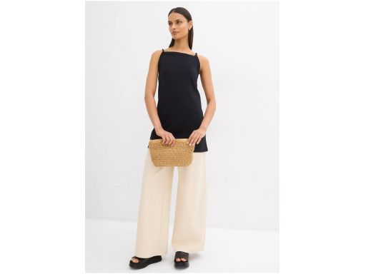 B.P.C długi czarny top ze skręconymi ramiączkami r.52/54