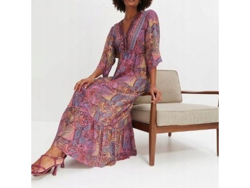 B.P.C długa sukienka wielokorowa r.48