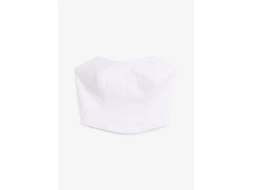 B.P.C top biały krótki gorsetowy z zamkiem r.40