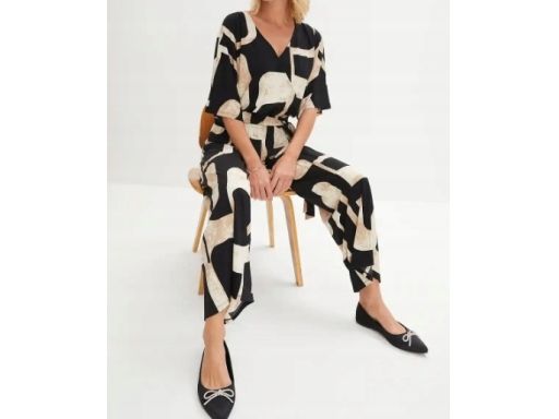 B.P.C kombinezon we wzory czarno-beżowy r.40/42