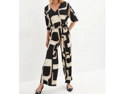 B.P.C kombinezon we wzory czarno-beżowy r.40/42