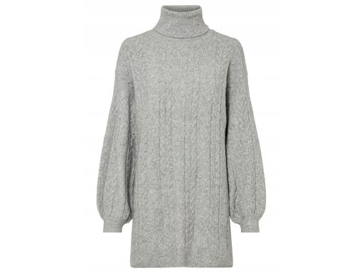 B.P.C sweter z golfem w warkocze szary ^36/38