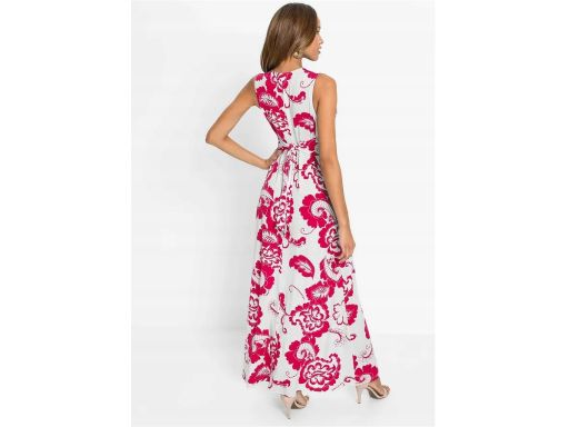 B.P.C długa sukienka letnia w różowe wzory 36/38.