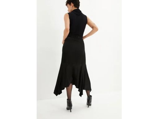 B.P.C spódnica satynowa czarna asymetryczna r.48