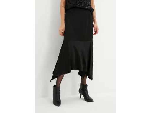 B.P.C spódnica satynowa czarna asymetryczna r.48