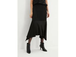 B.P.C spódnica satynowa czarna asymetryczna r.48