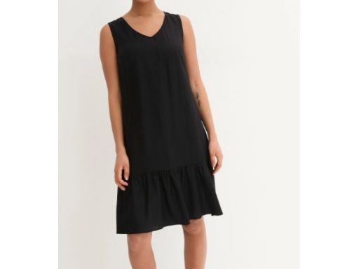 B.P.C sukienka czarna z falbaną z wiskozy 40.