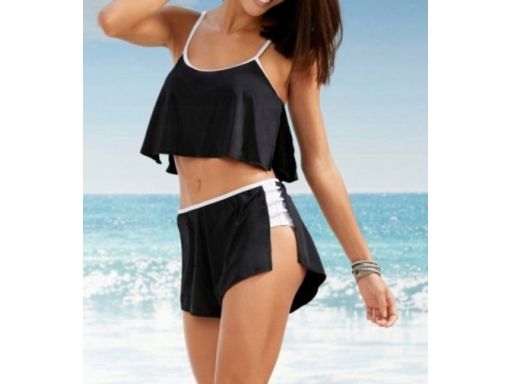B.P.C top bikini tankini czarno-biały bandeau r.40