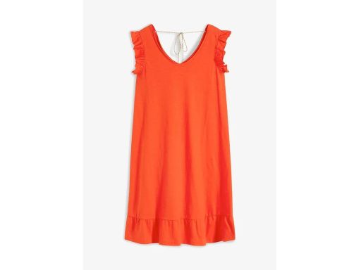 B.P.C bawełniana prosta sukienka shirtowa pomarańczowa ^48/50