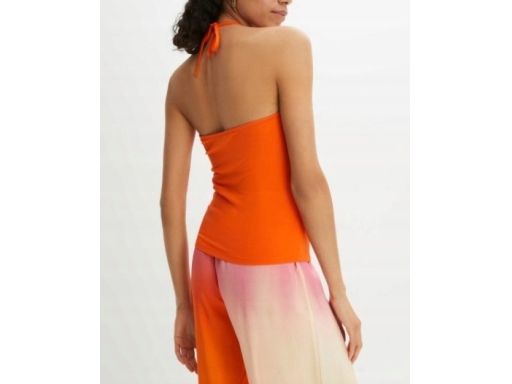 B.P.C top pomarańczowy marszczenia wiązanie na szyi ^36/38