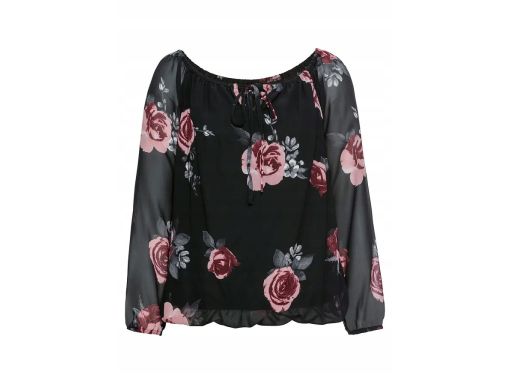 B.P.C bluzka szyfonowa w kwiatki z dekoltem carmen 50.