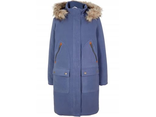 B.P.C płaszcz z kapturem z futerkiem indygo 38.
