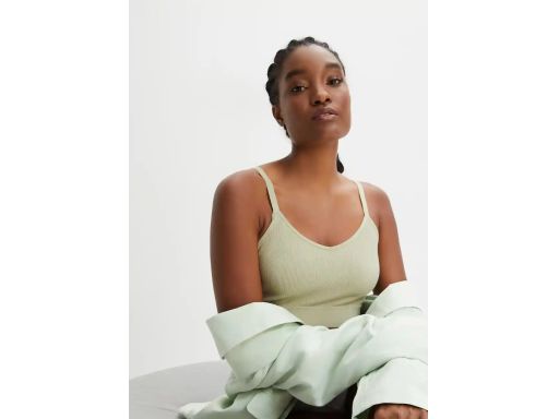 B.P.C biustonosz bustier Feel Comfort bezszwowy oliwkowy prążkowany S.