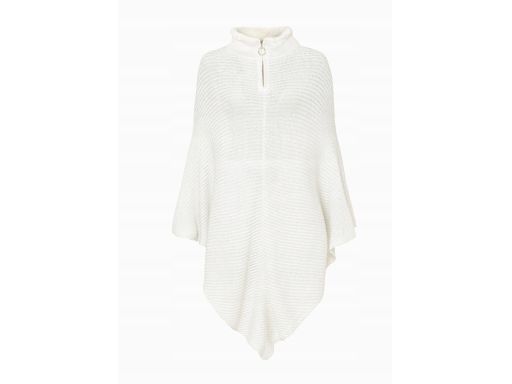 B.P.C poncho śmietankowe dzianinowe ze srebrną nitką r.UNIWERSALNY