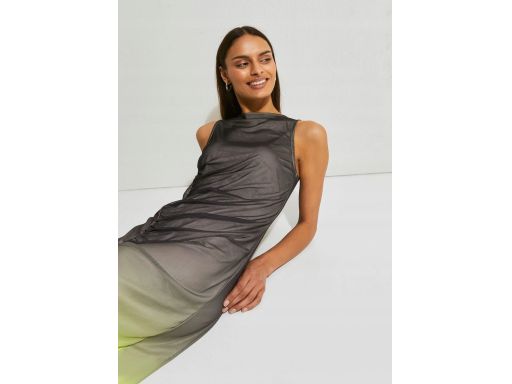 B.P.C sukienka z siateczki cieniowana z marszczeniem 44/46.