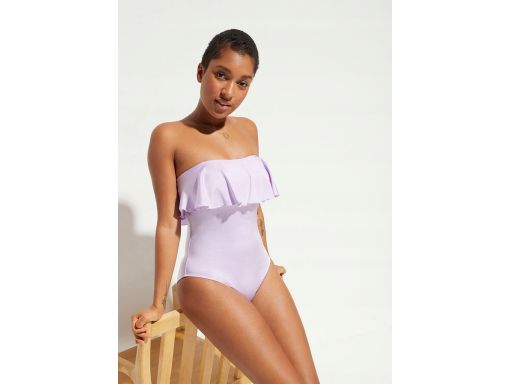 B.P.C kostium kąpielowy bandeau fioletowy z odpinanymi ramiączkami 44.