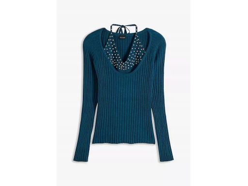 B.P.C bluzka dzianinowa z wbudowanym topem z dżetami ^48/50