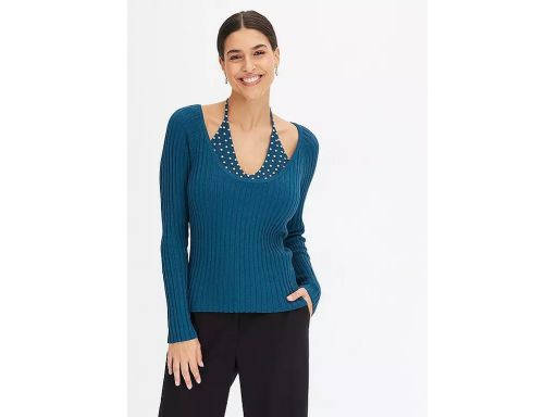 B.P.C bluzka dzianinowa z wbudowanym topem z dżetami ^48/50